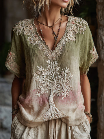 Chemise à dégradé de motifs celtiques vikings pour femmes 