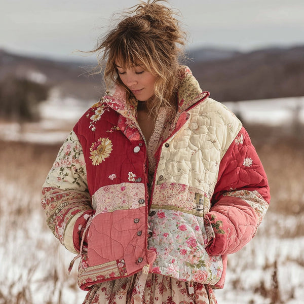 Women's Floral Patchwork Warm Cotton Padded Clothes