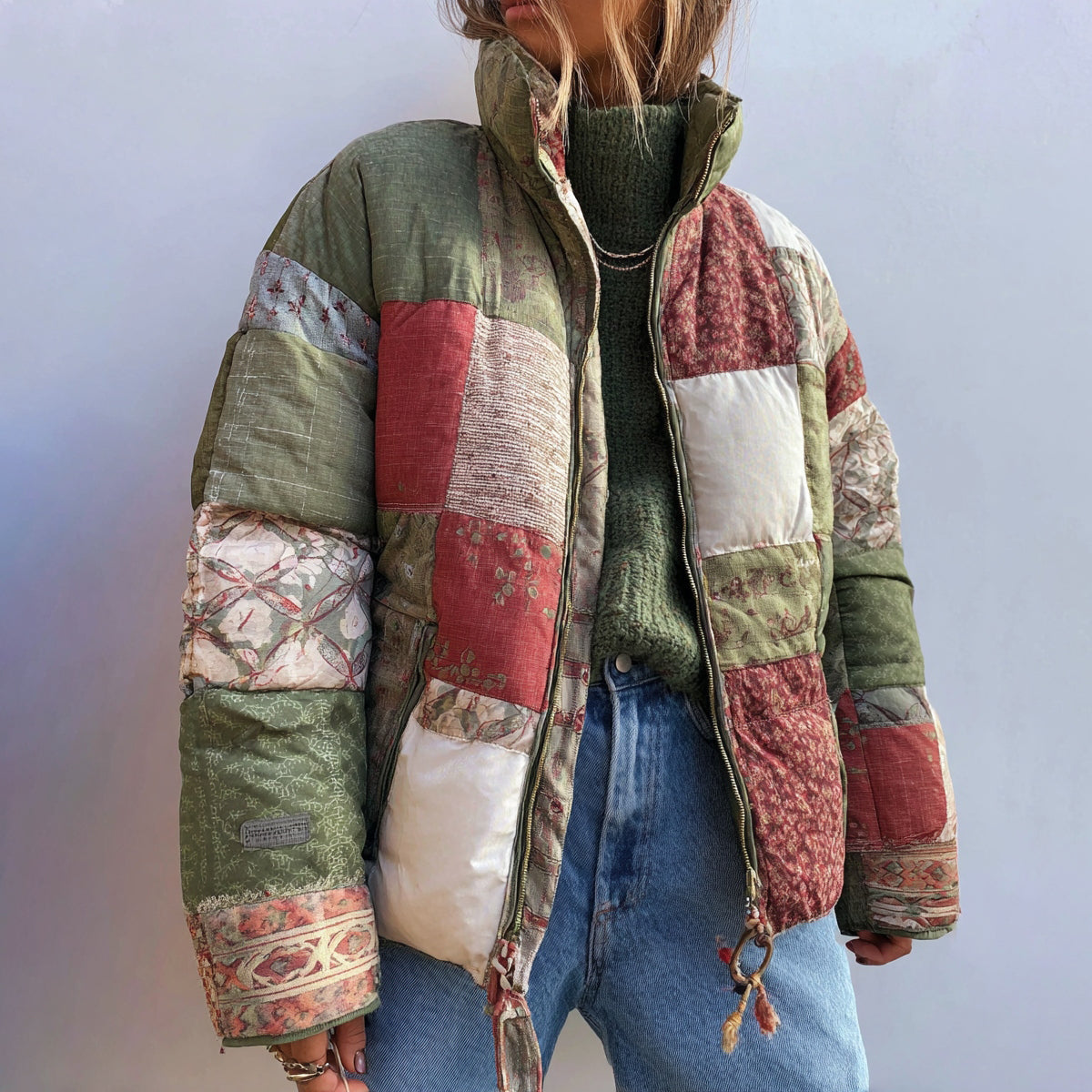 Women's Floral Patchwork Warm Cotton Padded Clothes