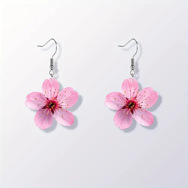 Boucles d'oreilles fleuries colorées pour femmes 