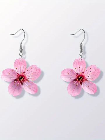 Pendientes de flores coloridas para mujer 