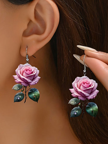 Women's Rose Flower Earrings